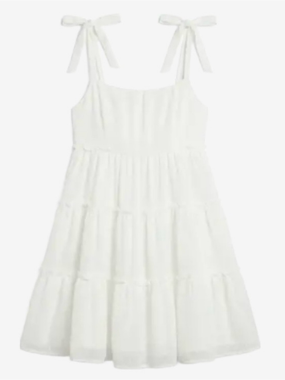 SHEIN White Tiered Tie-Strap Sundress